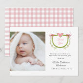 Waterverf florale kreeft met strik kaart (Voorkant / Achterkant)