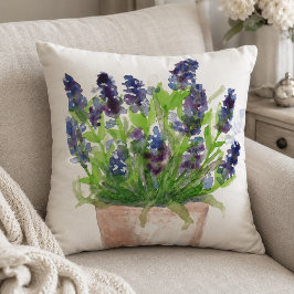 Waterverf Florale Lavendel Kussen