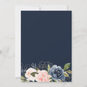 Waterverf florale marinebloem  kaart (Achterkant)