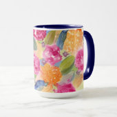 Waterverf florale mok (Voorkant rechts)