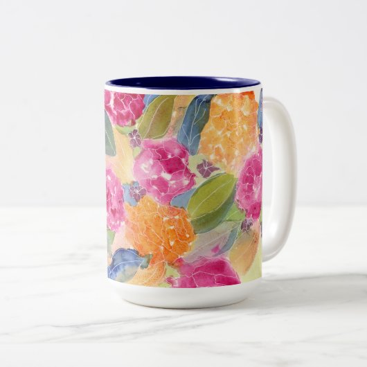 Waterverf florale mok (Voorkant rechts)