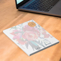 Waterverf florale monogrammed kopercirkel klasje