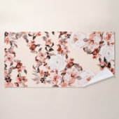 Waterverf  florale naadloos patroon, bruin badhanddoek (Badhanddoek)