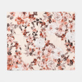 Waterverf  florale naadloos patroon, bruin fleece deken (Voorkant (Horizontaal))