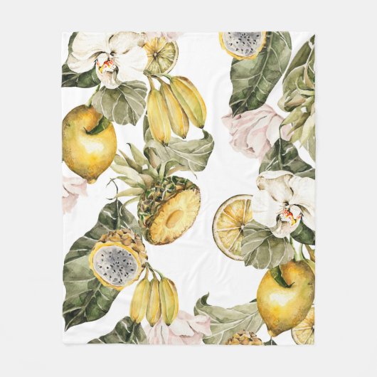 Waterverf florale naadloos patroon. Handgeschilder Fleece Deken (Voorkant)