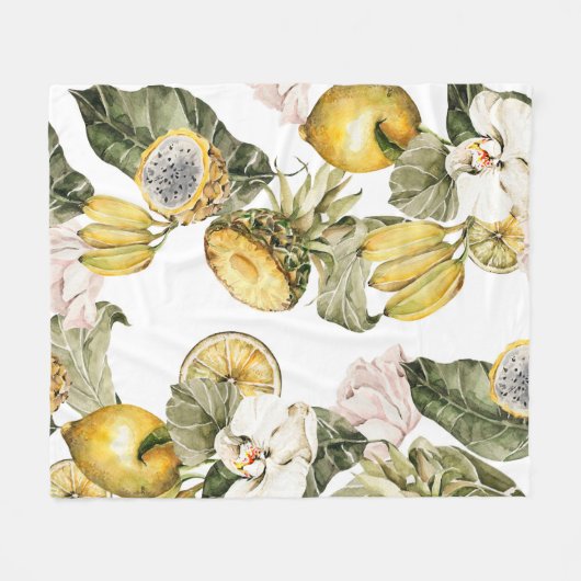 Waterverf florale naadloos patroon. Handgeschilder Fleece Deken (Voorkant (Horizontaal))