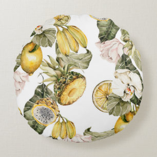 Waterverf florale naadloos patroon. Handgeschilder Rond Kussen
