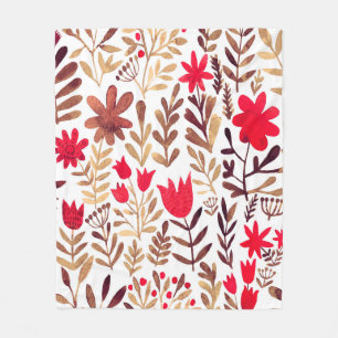 Waterverf florale naadloos patroon. Handgetekende  Fleece Deken