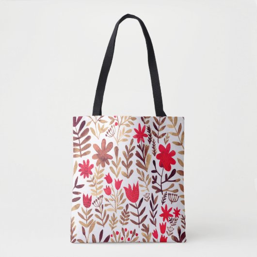 Waterverf florale naadloos patroon. Handgetekende  Tote Bag (Voorkant)