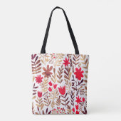 Waterverf florale naadloos patroon. Handgetekende  Tote Bag (Achterkant)