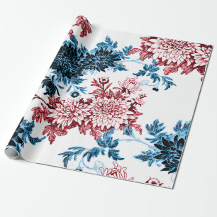 Waterverf florale naadloos patroon op witte achter cadeaupapier