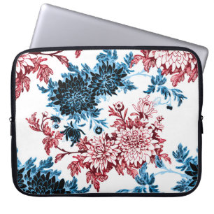 Waterverf florale naadloos patroon op witte achter laptop sleeve