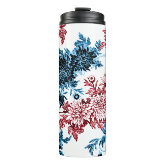 Waterverf florale naadloos patroon op witte achter thermosbeker