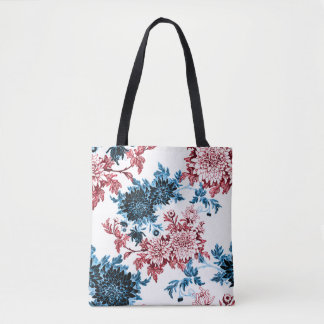Waterverf florale naadloos patroon op witte achter tote bag