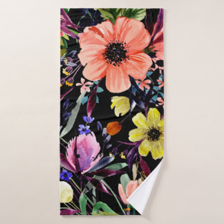 Waterverf florale naadloos patroon. Verschillende Badhanddoek