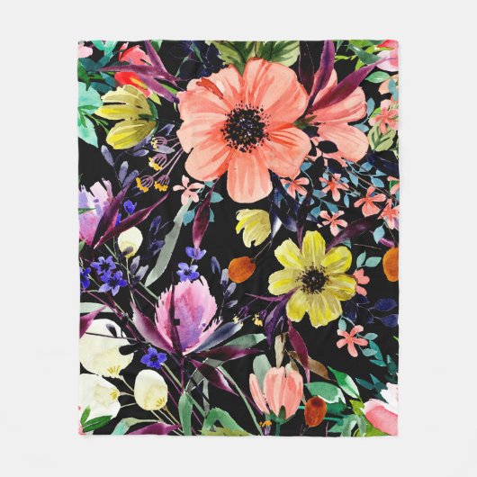 Waterverf florale naadloos patroon. Verschillende Fleece Deken (Voorkant)