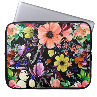 Waterverf florale naadloos patroon. Verschillende  Laptop Sleeve