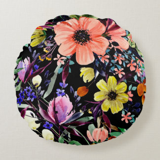 Waterverf florale naadloos patroon. Verschillende  Rond Kussen