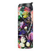 Waterverf florale naadloos patroon. Verschillende Thermosbeker (Gedraaid links)