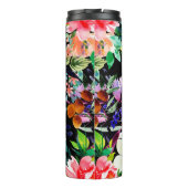 Waterverf florale naadloos patroon. Verschillende Thermosbeker (Achterkant)