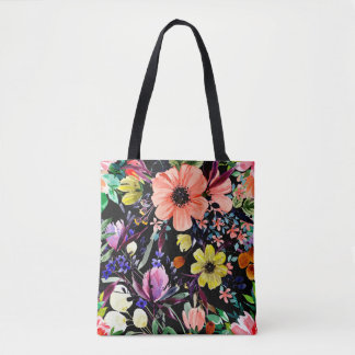Waterverf florale naadloos patroon. Verschillende  Tote Bag