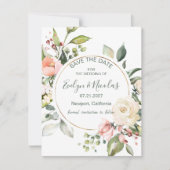 Waterverf florale, naaldverpakking Sparen de Datum Kaart (Voorkant)