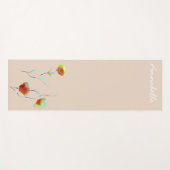 Waterverf florale naam levendige energiekunst yogamat (Voorkant (horizontaal))