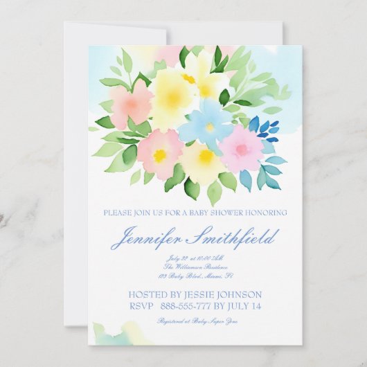 Waterverf FLORALE ONTWERP Kaart (Voorkant)