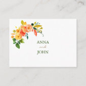 Waterverf florale oranje Ontvangst Kaart (Achterkant)