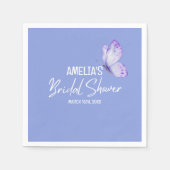 Waterverf florale paarse vlinder vrijgezellenfeest servet (Voorkant)