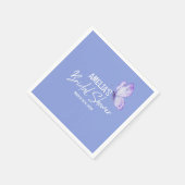 Waterverf florale paarse vlinder vrijgezellenfeest servet (Hoek)