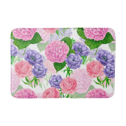Waterverf florale patroon badmat (Voorkant)