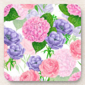 Waterverf florale patroon bier onderzetter (Voorkant)