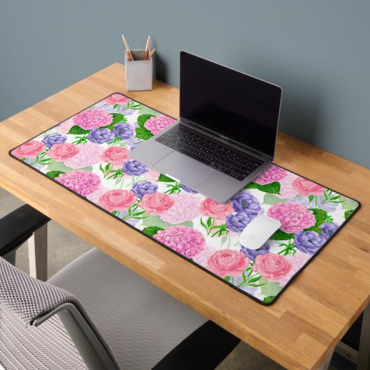 Waterverf florale patroon bureaumat (Kantoor 2)