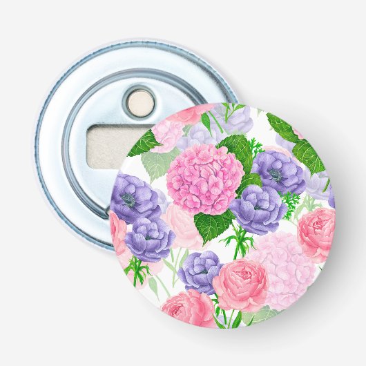 Waterverf florale patroon button flesopener (Voorkant)