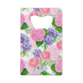 Waterverf florale patroon creditkaart flessenopener (Achterkant)