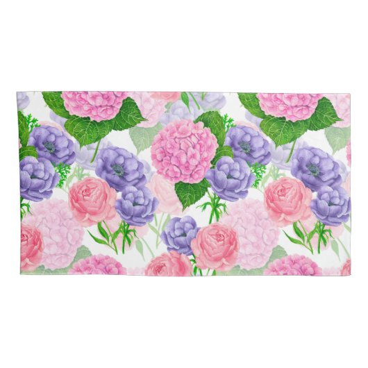 Waterverf florale patroon kussensloop (Achterkant-Rechts)