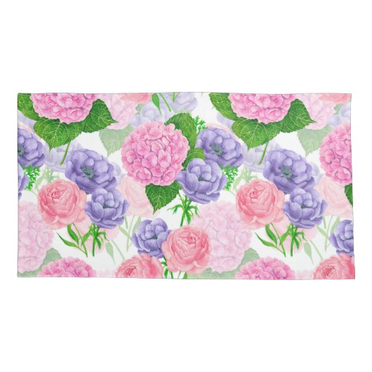 Waterverf florale patroon kussensloop (Achterkant-Links)