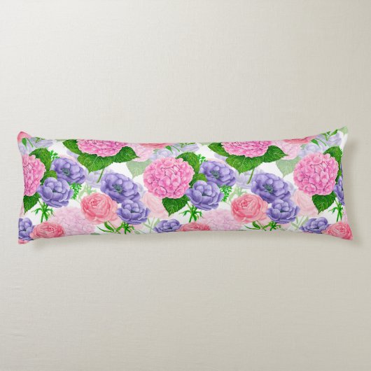 Waterverf florale patroon lichaamskussen (Achterkant)