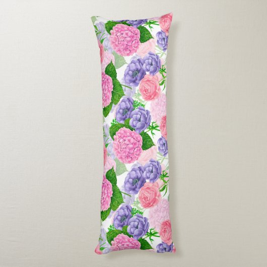 Waterverf florale patroon lichaamskussen (Achterkant (Verticaal))