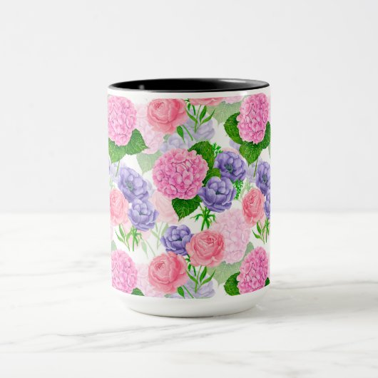 Waterverf florale patroon mok (Midden)