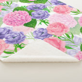 Waterverf florale patroon sherpa deken (3/4)