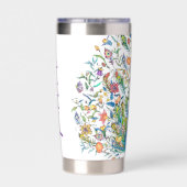 Waterverf florale pauock gepersonaliseerd geïsoleerde drinkbeker (Achterkant)