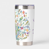 Waterverf florale pauock gepersonaliseerd geïsoleerde drinkbeker (Voorkant)