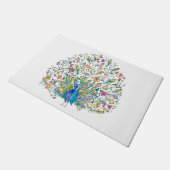 Waterverf florale pauw deurmat (Schuin)