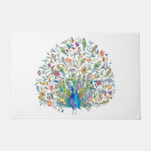 Waterverf florale pauw deurmat (Voorkant)