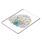 Waterverf florale pauw notitieboek (Linkerzijde)