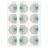 Waterverf florale pauw tafelkleed (Voorkant)