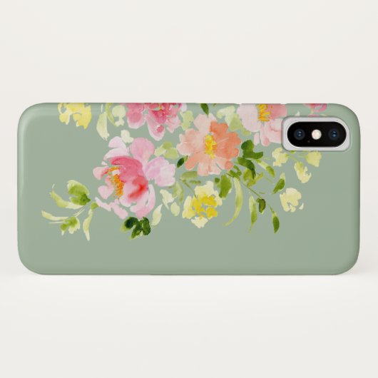 Waterverf florale peony tuin Case-Mate iPhone case (Achterkant (horizontaal))