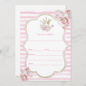 Waterverf florale prinses kaart (Voorkant / Achterkant)